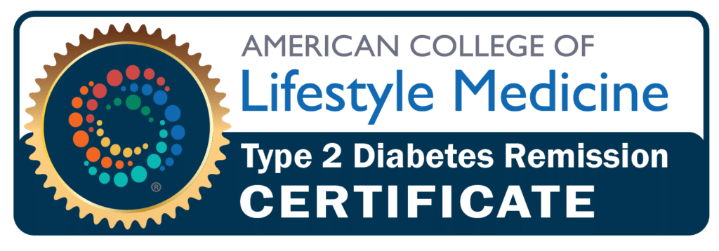 American College of Lifestyle Medicine Type 2 Diabetes Remission Certificate Badge