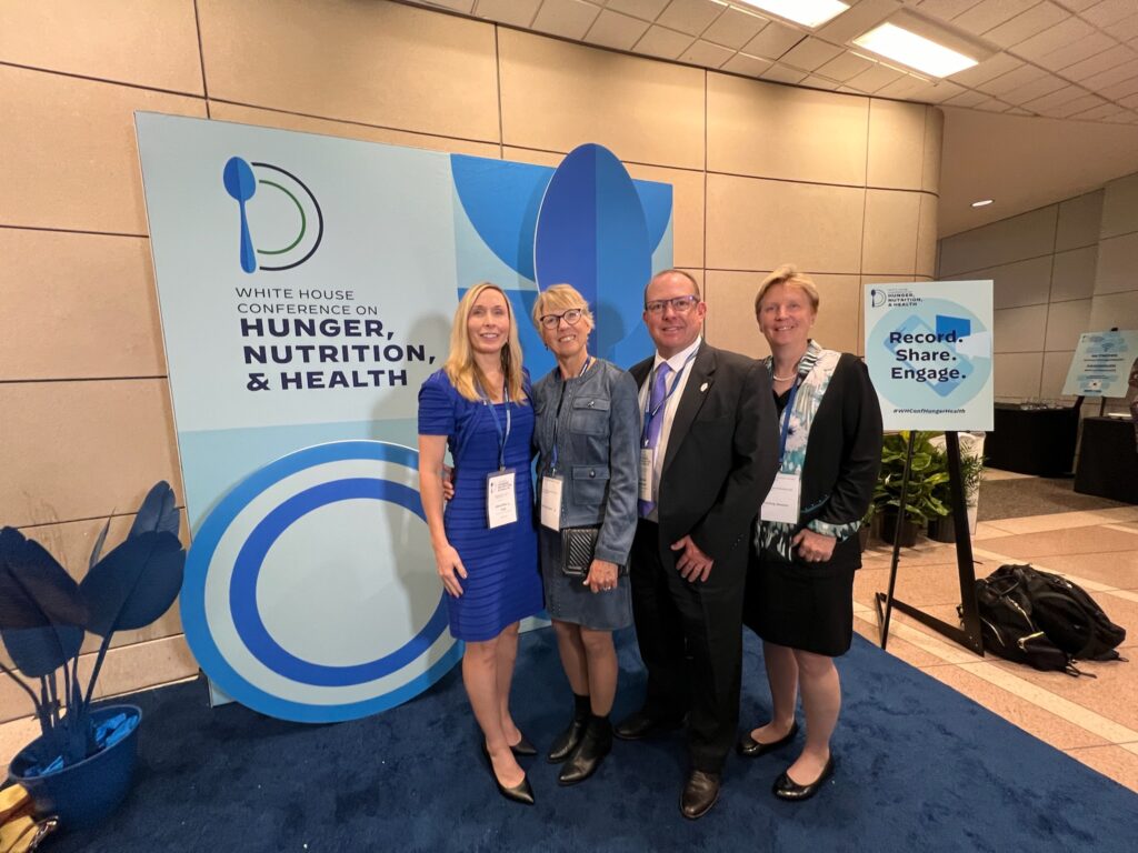 ACLM LMEd partner Jennifer Trilk, Past-President Dr. Cate Collings, and Physical Activity Alliance partners Graham Melstrand and Laurie Whitsel participated in last year's White House Conference on Hunger, Nutrition and Health.